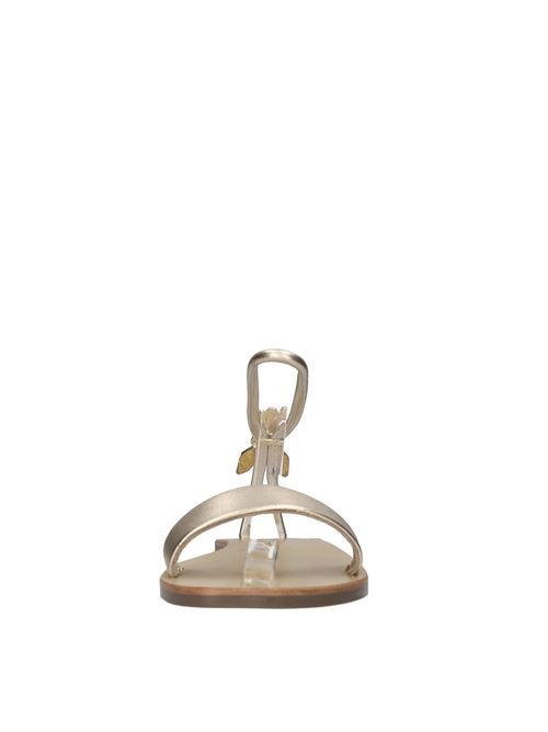 Sandali flat in pelle PATRIZIA PEPE | PPJ331 LAM.PLATINO